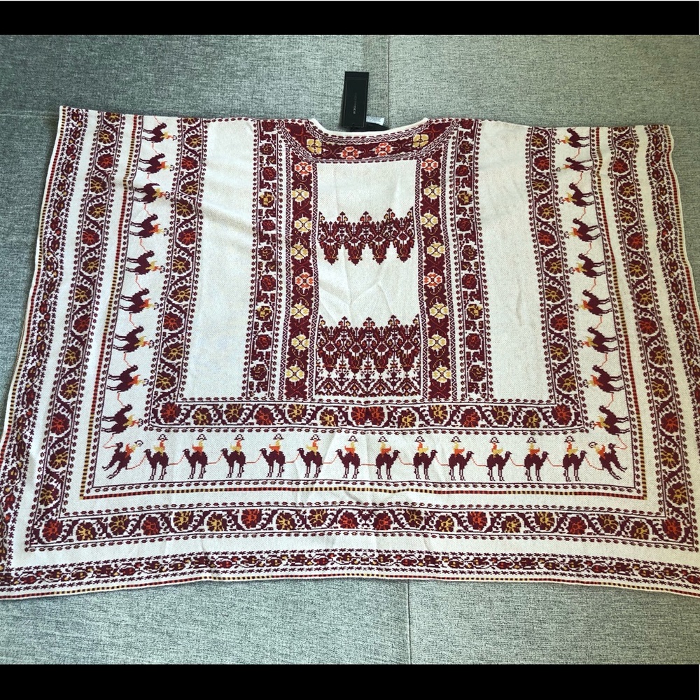 New NWT BCBGMAXAZRIA taupe poncho camels XXS $348 - Picture 4 of 6